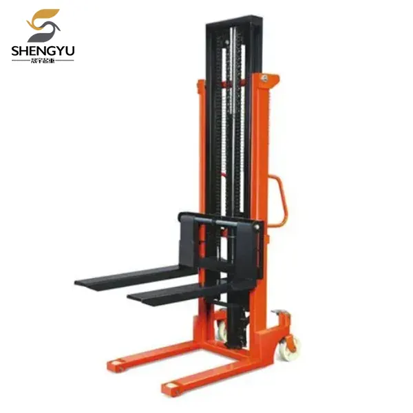 Double Mast Hydraulic Manual Pallet Stacker-C Shaped Steel